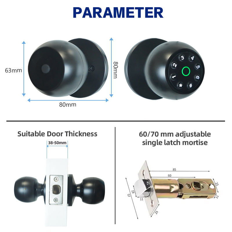 Smart Keyless Fingerprint & Password Door Lock Low Battery Alert & Dead Lock
