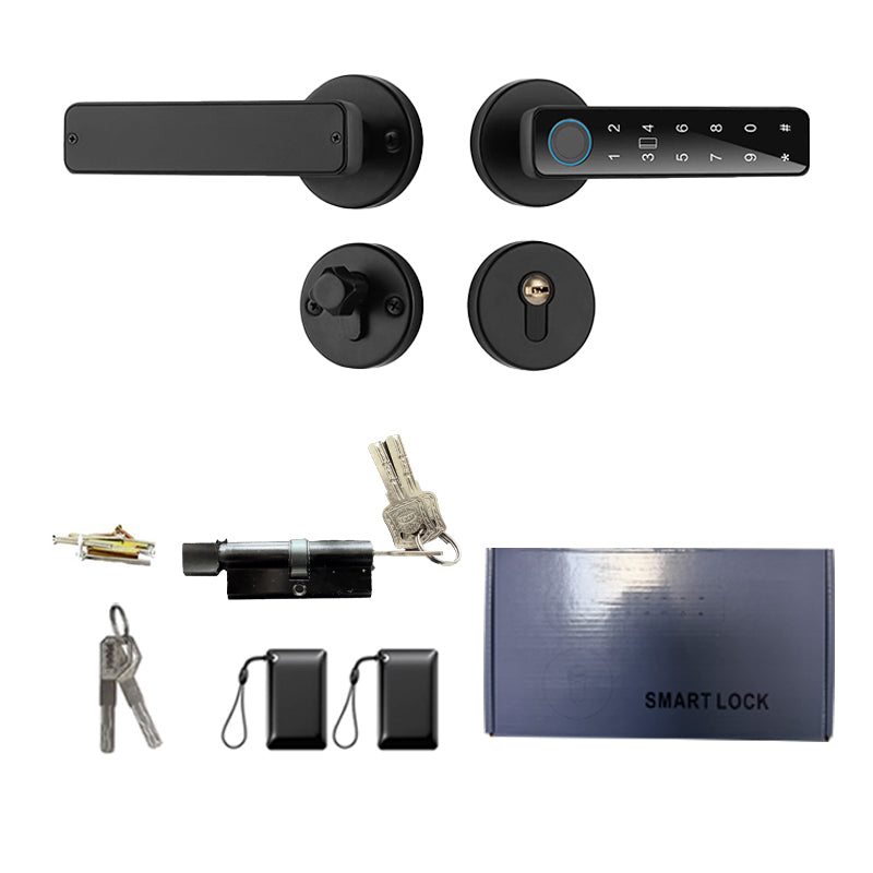 Smart Door lock 5 in 1 Fingerprint Key Password Key Card TUYA App Black
