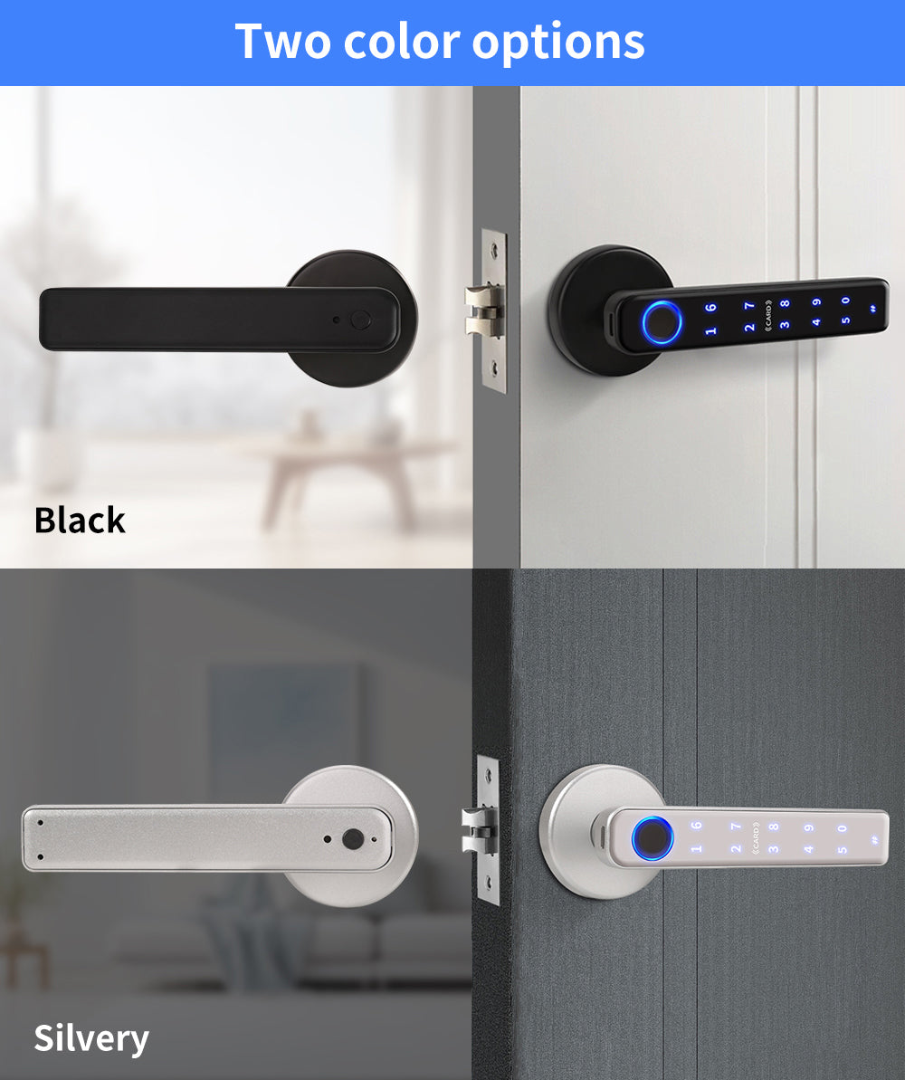 Smart Door lock 5 in 1 Fingerprint Key Password Key Card TUYA App