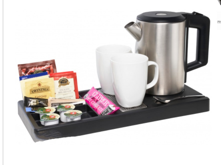 Hotel 0.6L Honeyson Electric kettle & Hospitality Tray Black or Silver Ideal for Hotel/Air B&B/Caravan