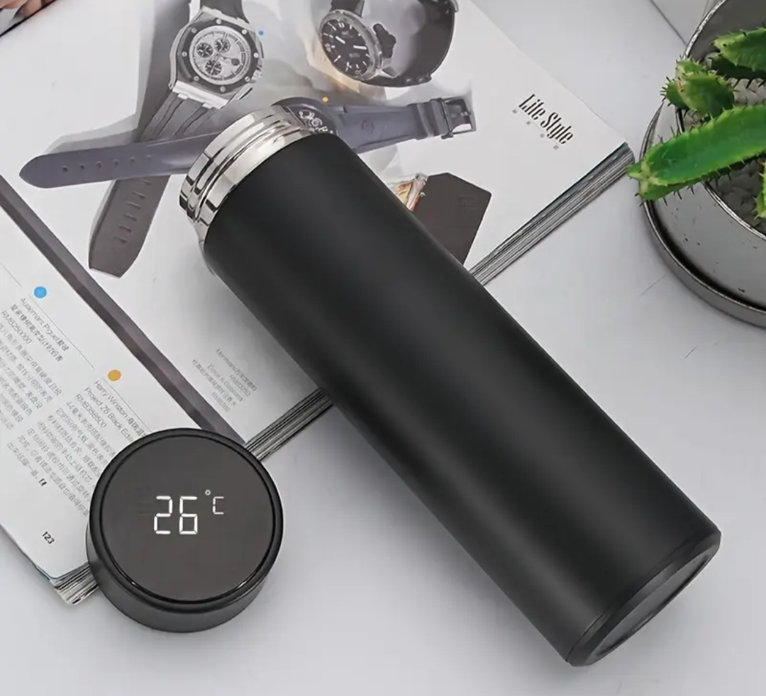 Smart Thermos Bottle with LED Temperature Display, BPA-Free, Insulated Hot/Cold