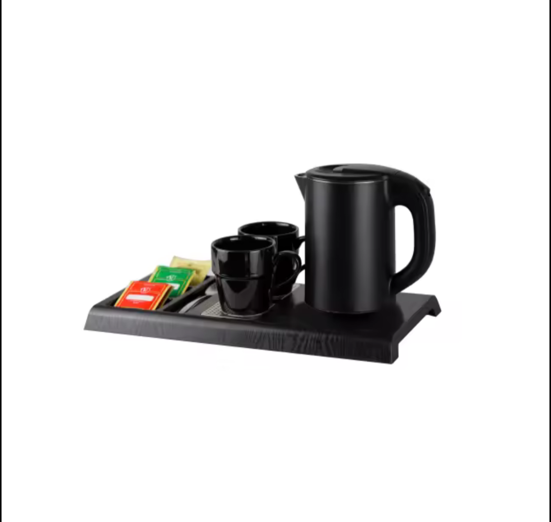 Hotel 0.6L Honeyson Electric kettle & Hospitality Tray Black or Silver Ideal for Hotel/Air B&B/Caravan
