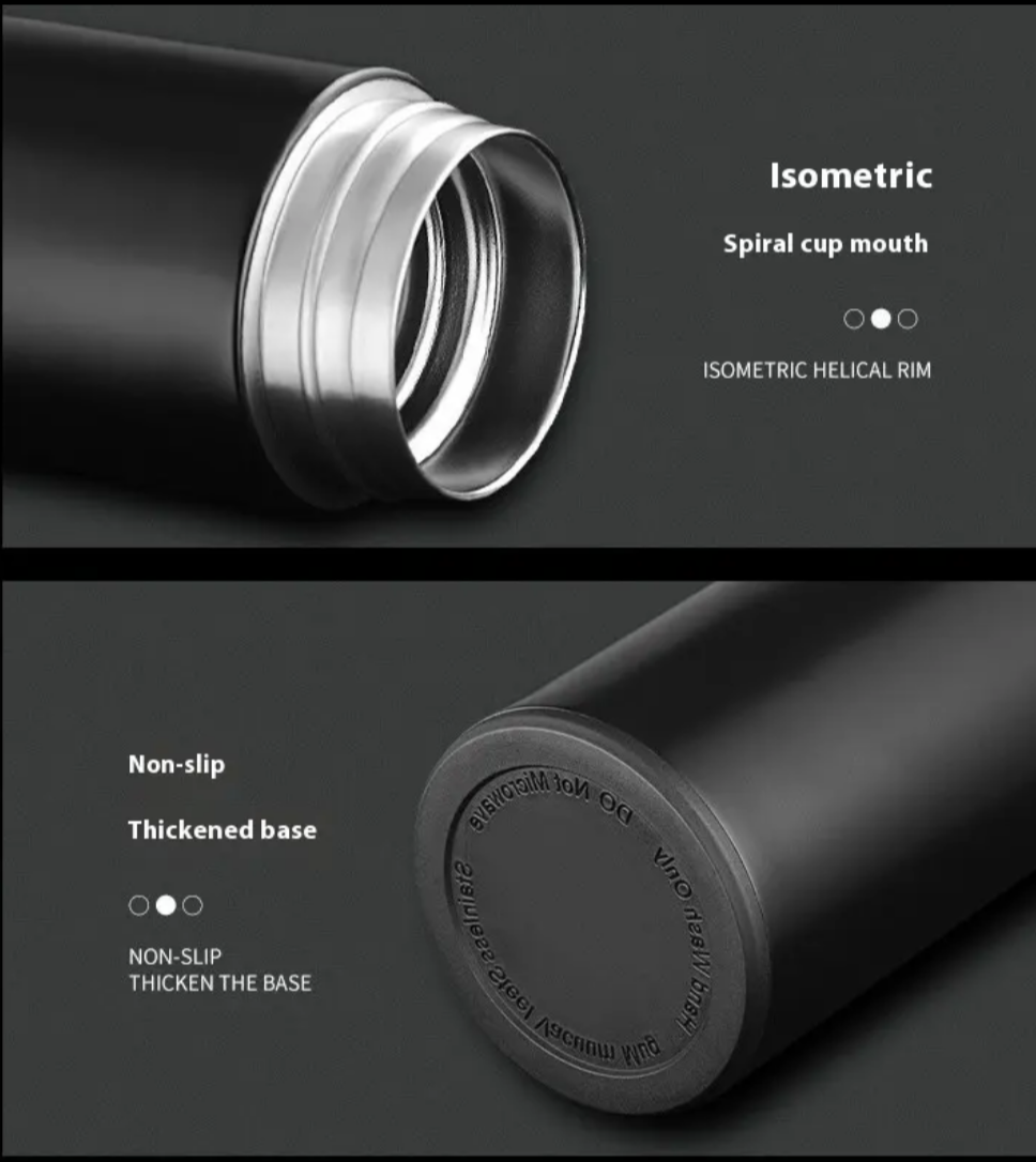 Smart Thermos Bottle with LED Temperature Display, BPA-Free, Insulated Hot/Cold