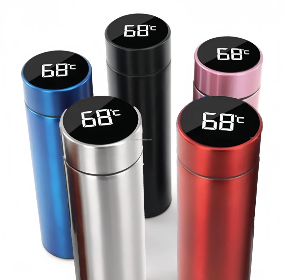 Smart Thermos Bottle with LED Temperature Display, BPA-Free, Insulated Hot/Cold