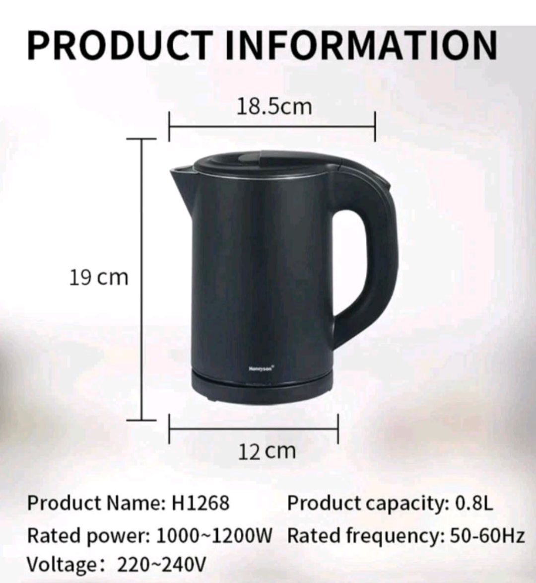 Hotel 0.6L Honeyson Electric kettle & Hospitality Tray Black or Silver Ideal for Hotel/Air B&B/Caravan
