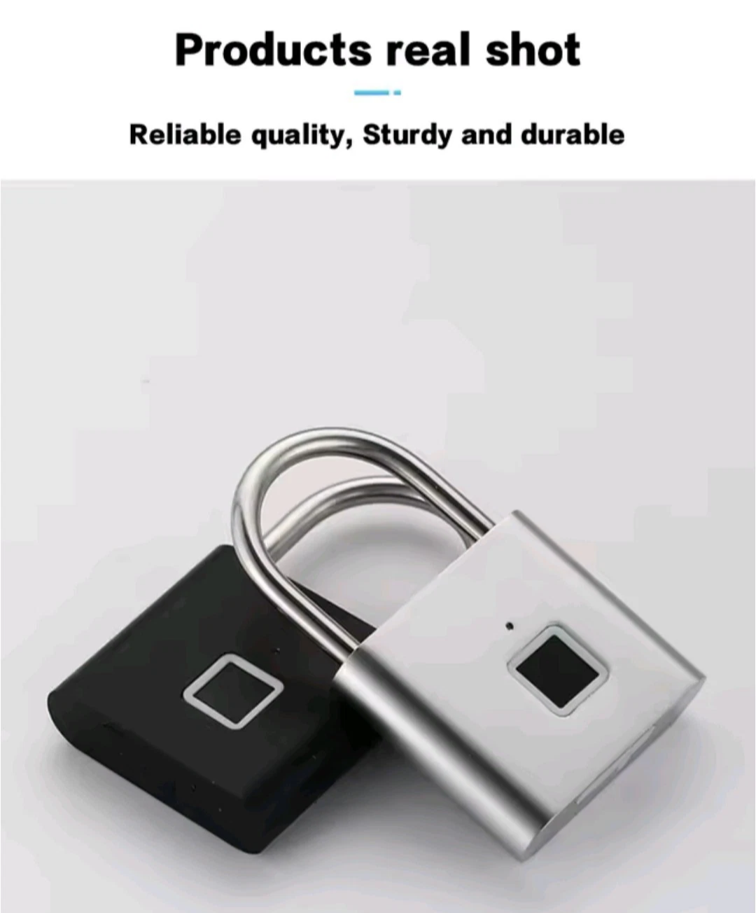 Fingerprint Padlocks Smart Keyless Biometric Thumbprint WaterProof Black or Silver