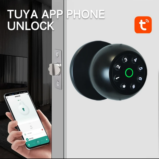 Smart Door Knob Fingerprint Door Lock Biometric Door Lock with Key & App Control