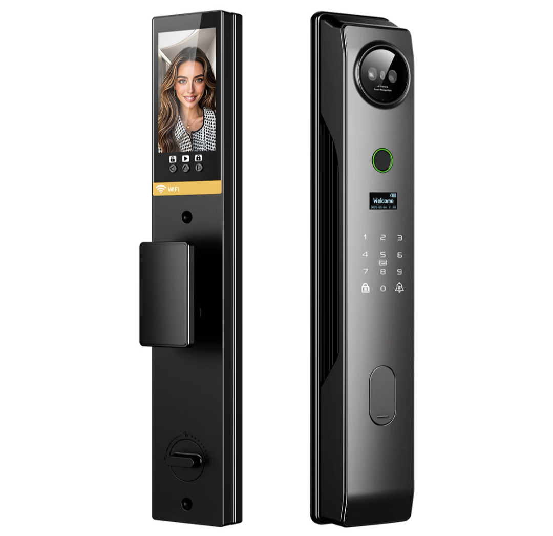 Face Recognition Smart Camera Fingerprint Lock Tuya App Password Key and key card
