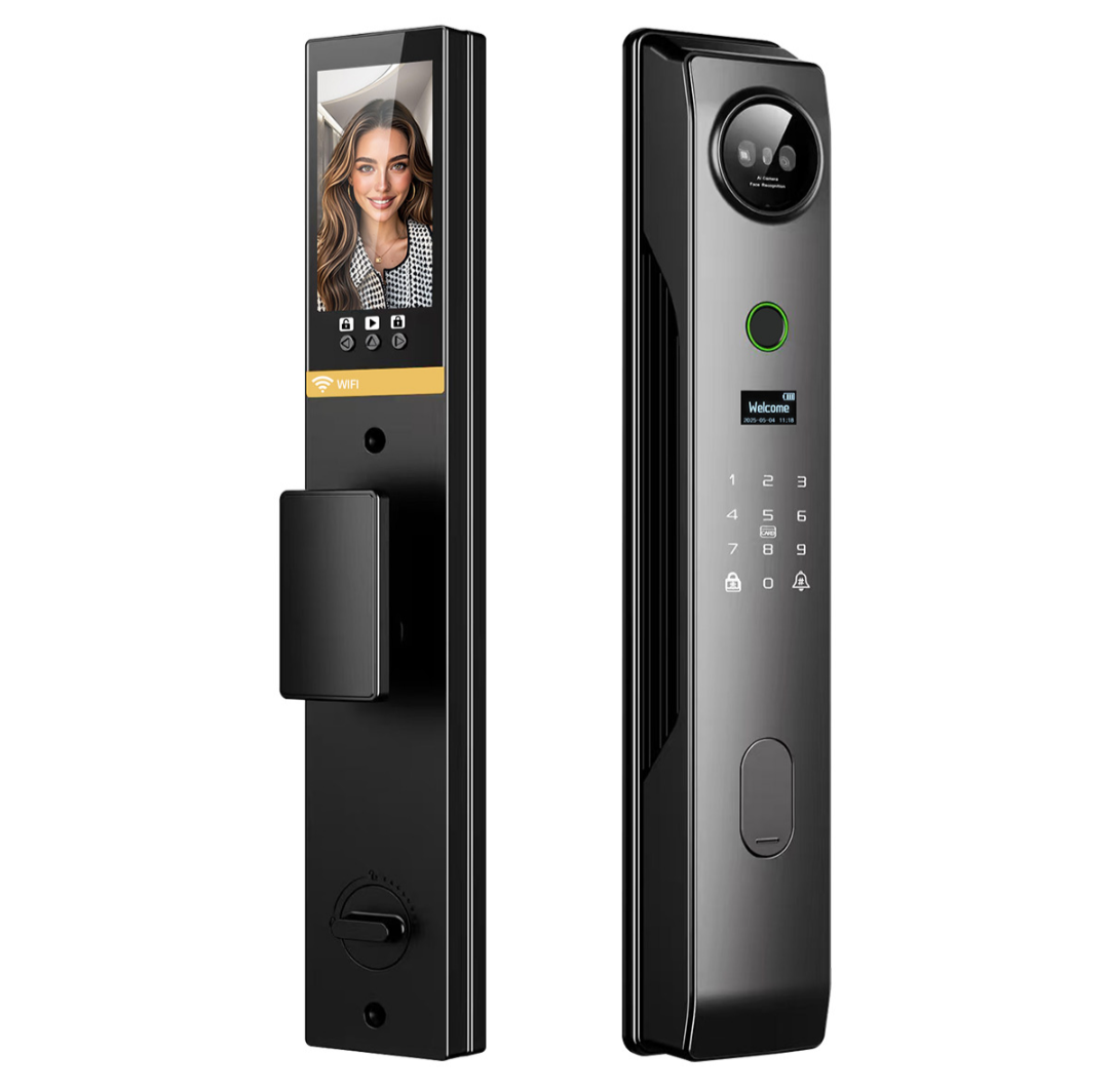 Face Recognition Smart Camera Fingerprint Lock Tuya App Password Key and key card