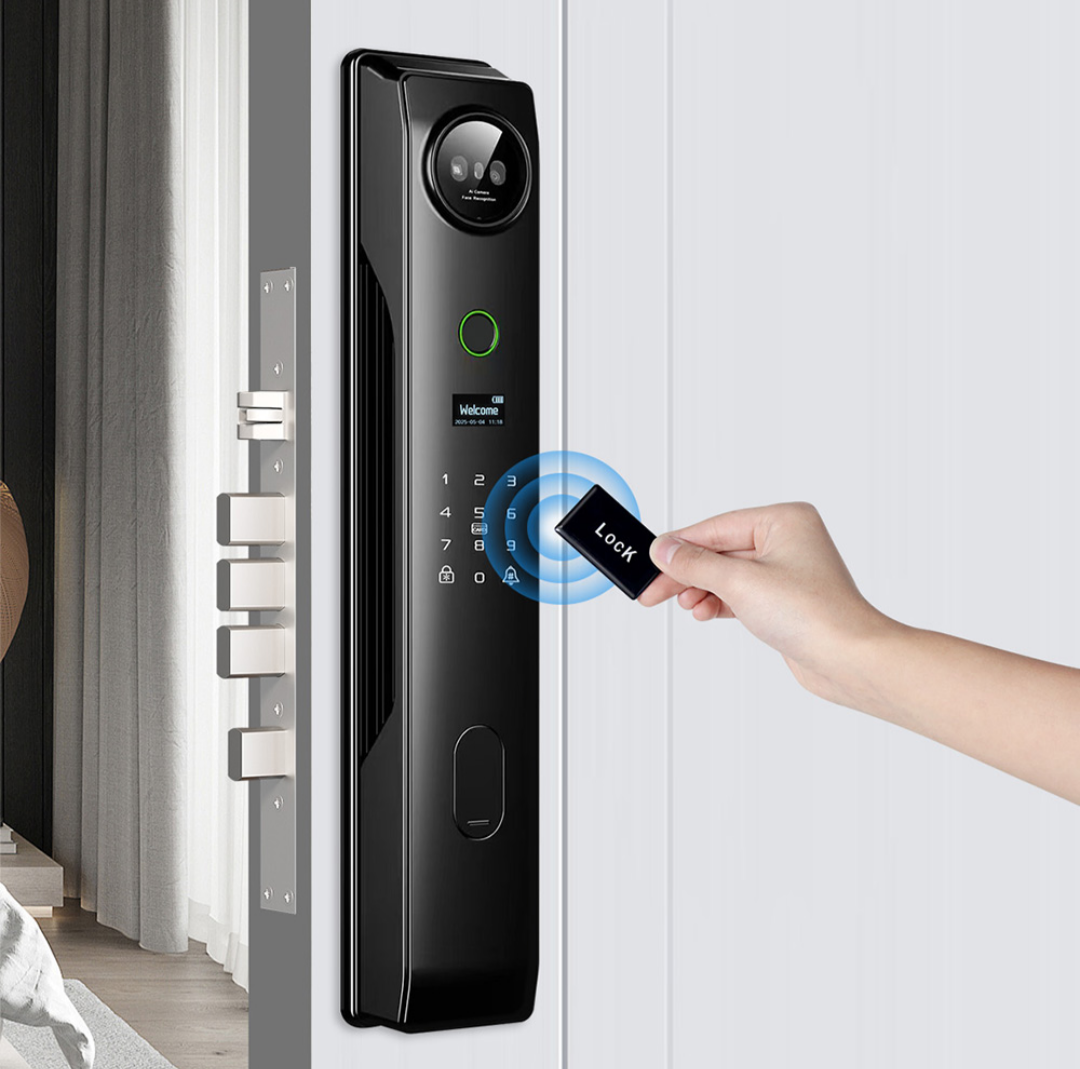 Face Recognition Smart Camera Fingerprint Lock Tuya App Password Key and key card