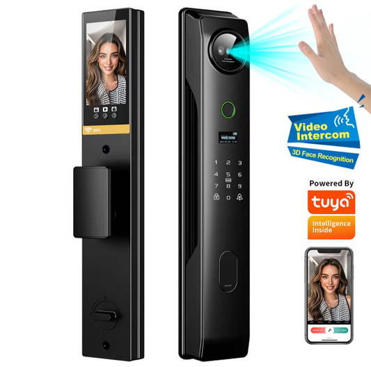 Face Recognition Smart Camera Fingerprint Lock Tuya App Password Key and key card