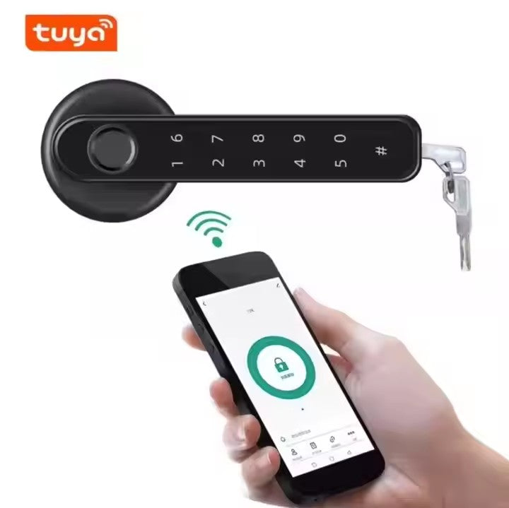 Smart Door lock 5 in 1 Fingerprint Key Password Key Card TUYA App