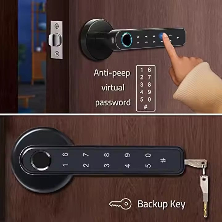 Smart Door lock 5 in 1 Fingerprint Key Password Key Card TUYA App